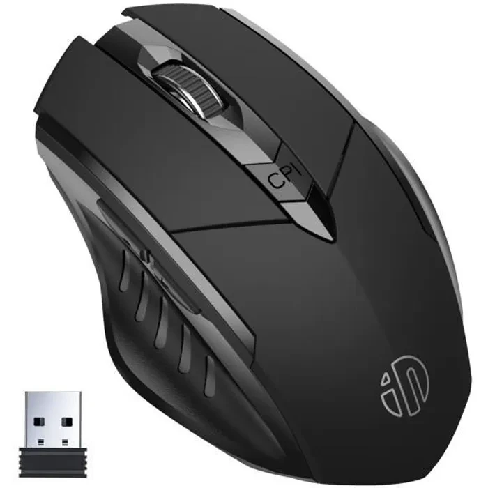 SDLOGAL Souris sans Fil, Souris silencieuse Optique Ergonomique sans Fil Rechargeable 2,4 G avec Nano-récepteur USB, 6 Boutons,