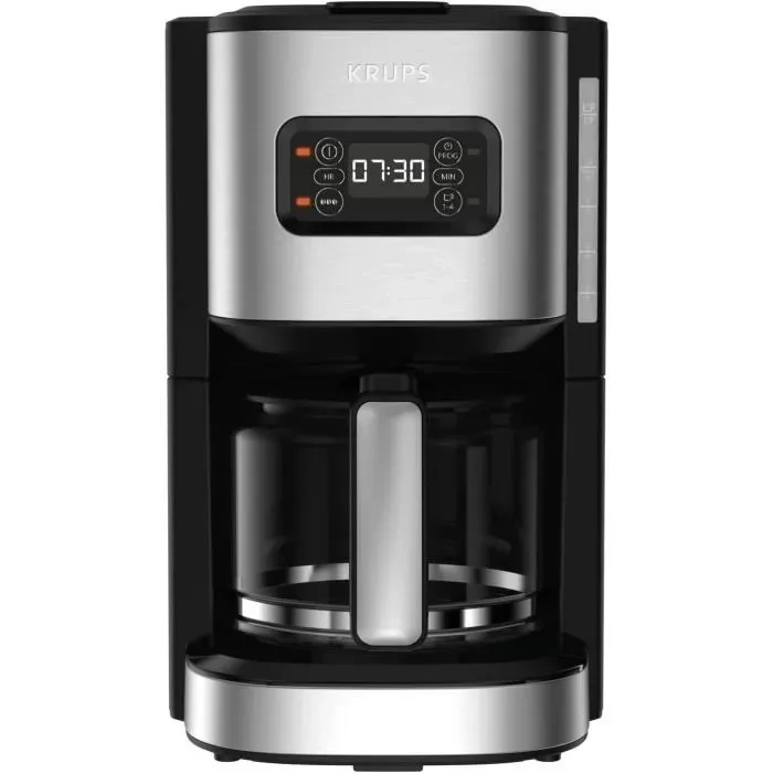 Krups Excellence Cafetiere Electrique Inox 1,25 L Programmable 24h Selecteur Puissance d'Infusion Fonction 1/4 Tasses Auto-Of